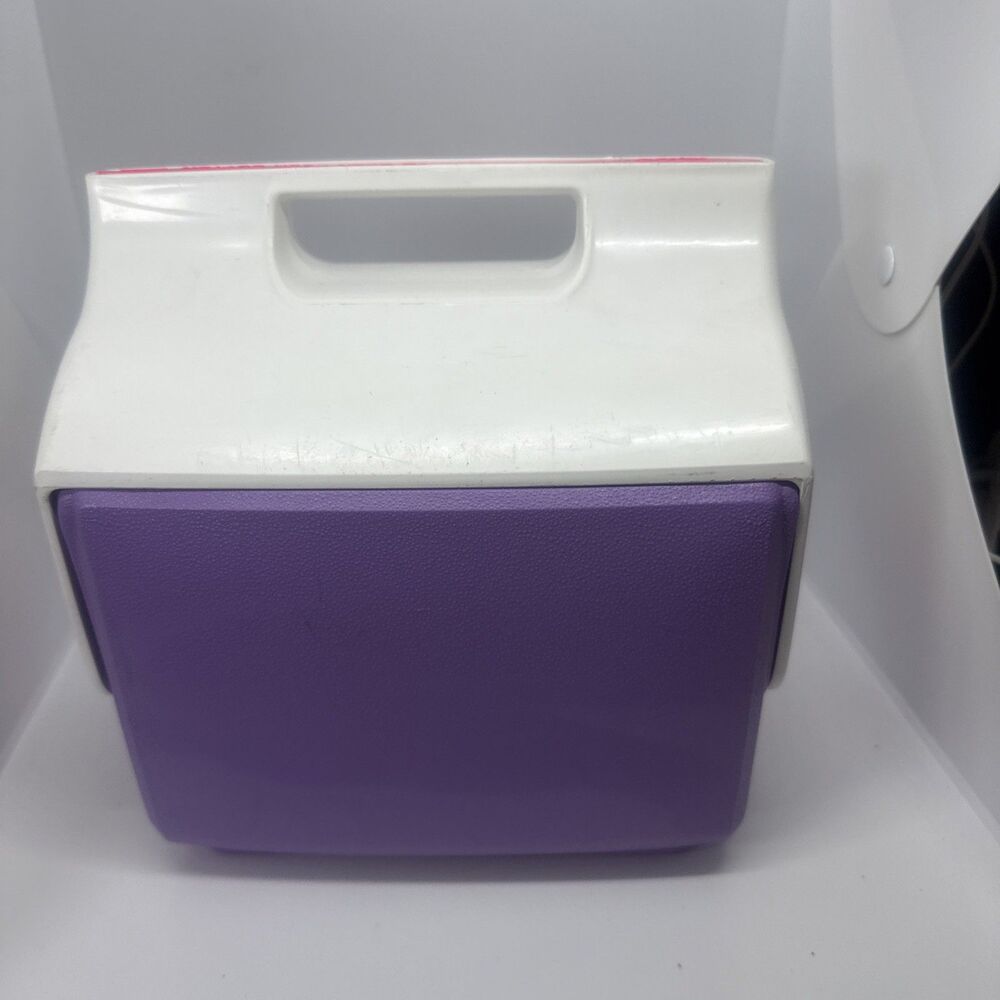 Lunch Box Cooler Igloo Vtg. 1990's Mini Mate Small Pink Purple Picnic Golf  USA